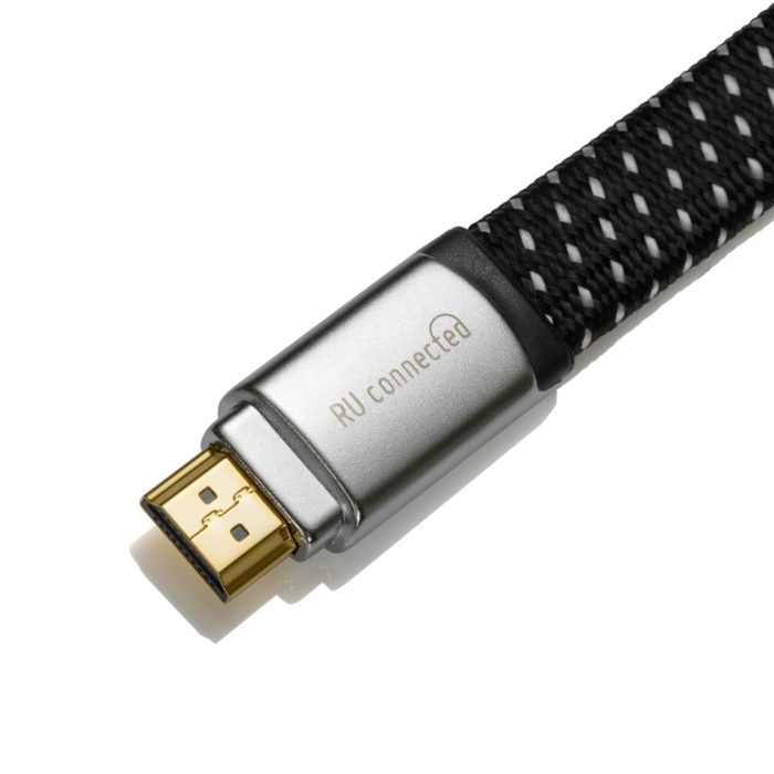 Platte 4K HDMI kabel kop met logo